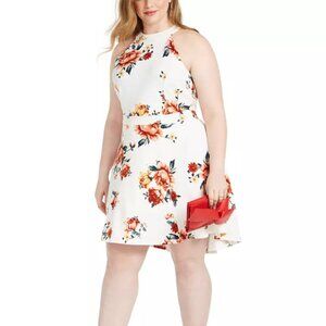 Almost Famous Trendy Plus Size Floral-Print Skater Dress